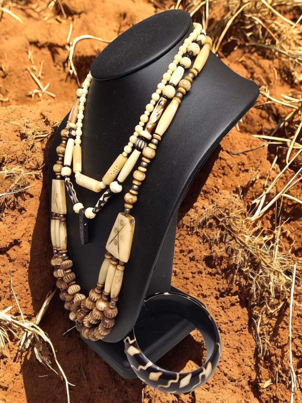 Bone Bundle - 3 Necklaces, 1 Bangle - Picture 2 of 10